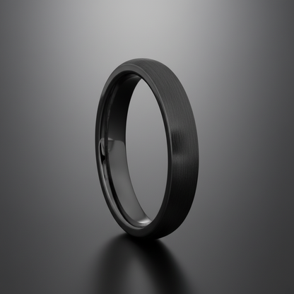 Brushed Domed Black Tungsten Women's Wedding Band