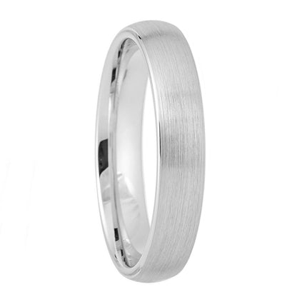Brushed Domed White Tungsten Wedding Band