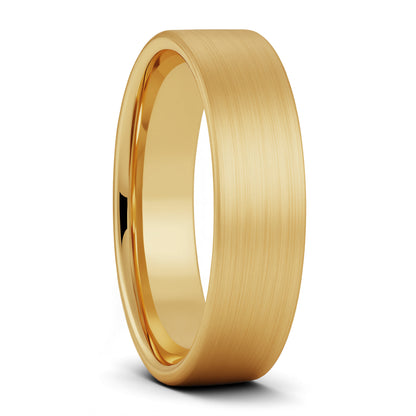 Brushed Gold Tungsten Men's Wedding Band