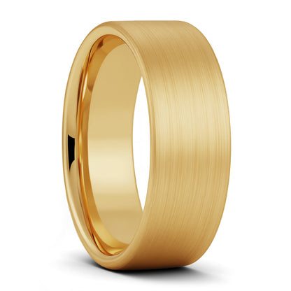 Gold ring on a white background