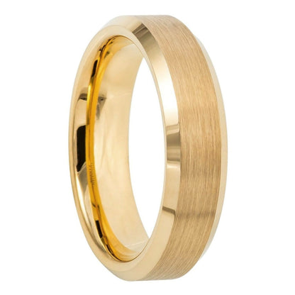 Classic Brushed Gold Tungsten Women's Wedding Band