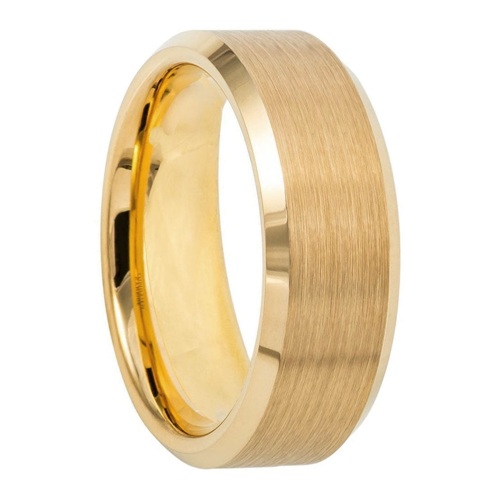 Classic Brushed Gold Tungsten Women's Wedding Band