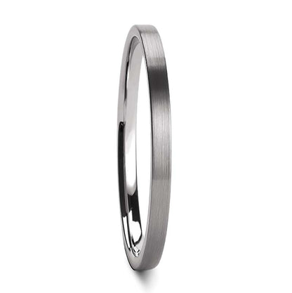 Brushed Matte Tungsten Women's Wedding Band