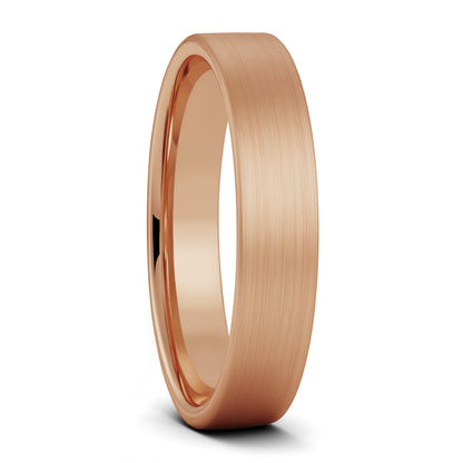 Brushed Rose Gold Tungsten Wedding Band