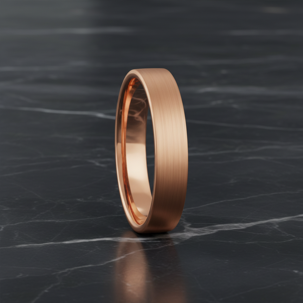 Brushed Rose Gold Tungsten Women's Wedding Band
