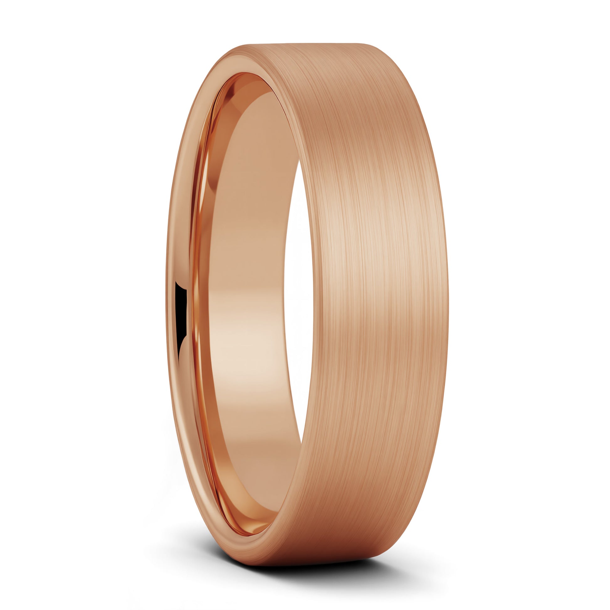 Brushed Rose Gold Tungsten Wedding Band