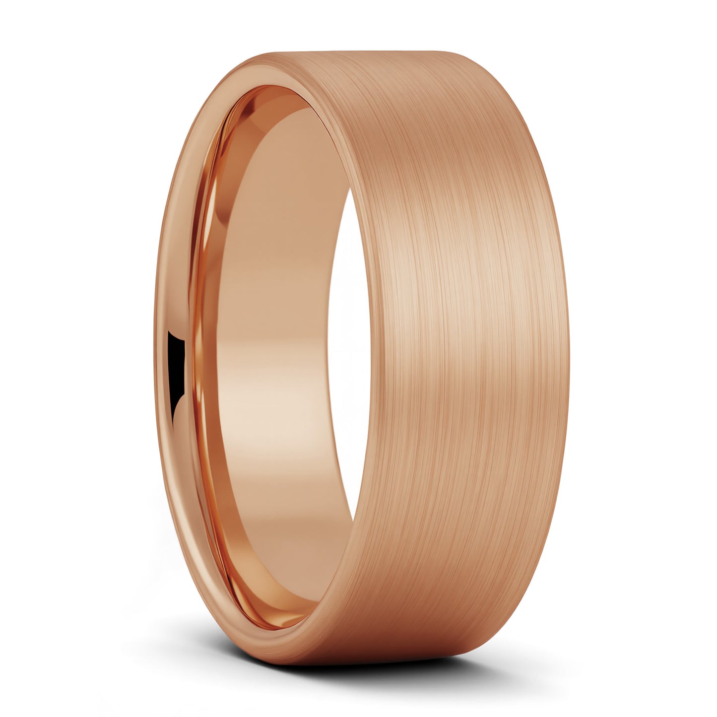 Brushed Rose Gold Tungsten Wedding Band