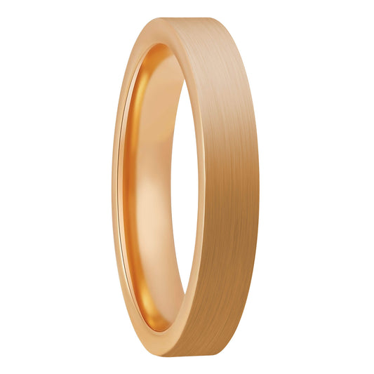 Alliance pour femme en tungstène or rose brossé