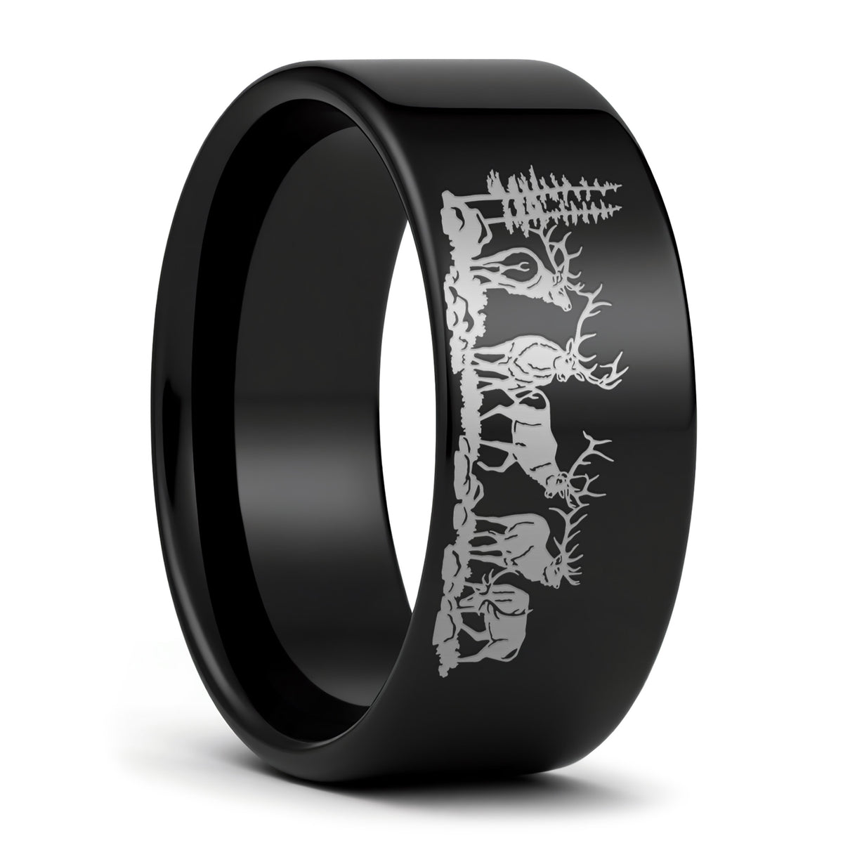 Bull Elk Tungsten Men's Wedding Band