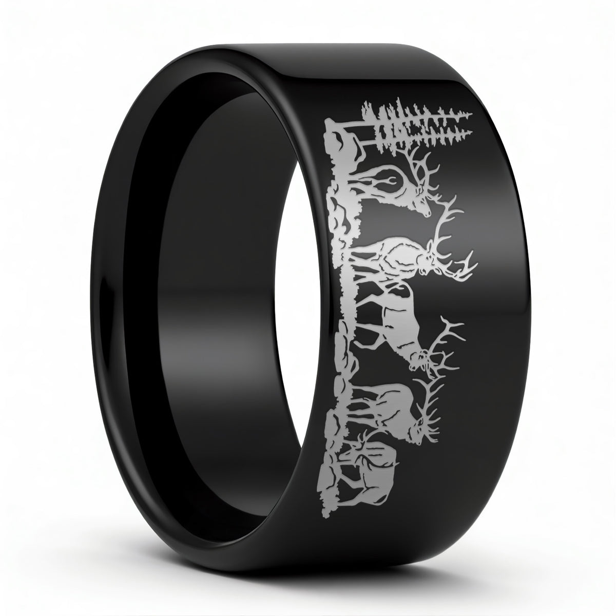 Bull Elk Tungsten Men's Wedding Band