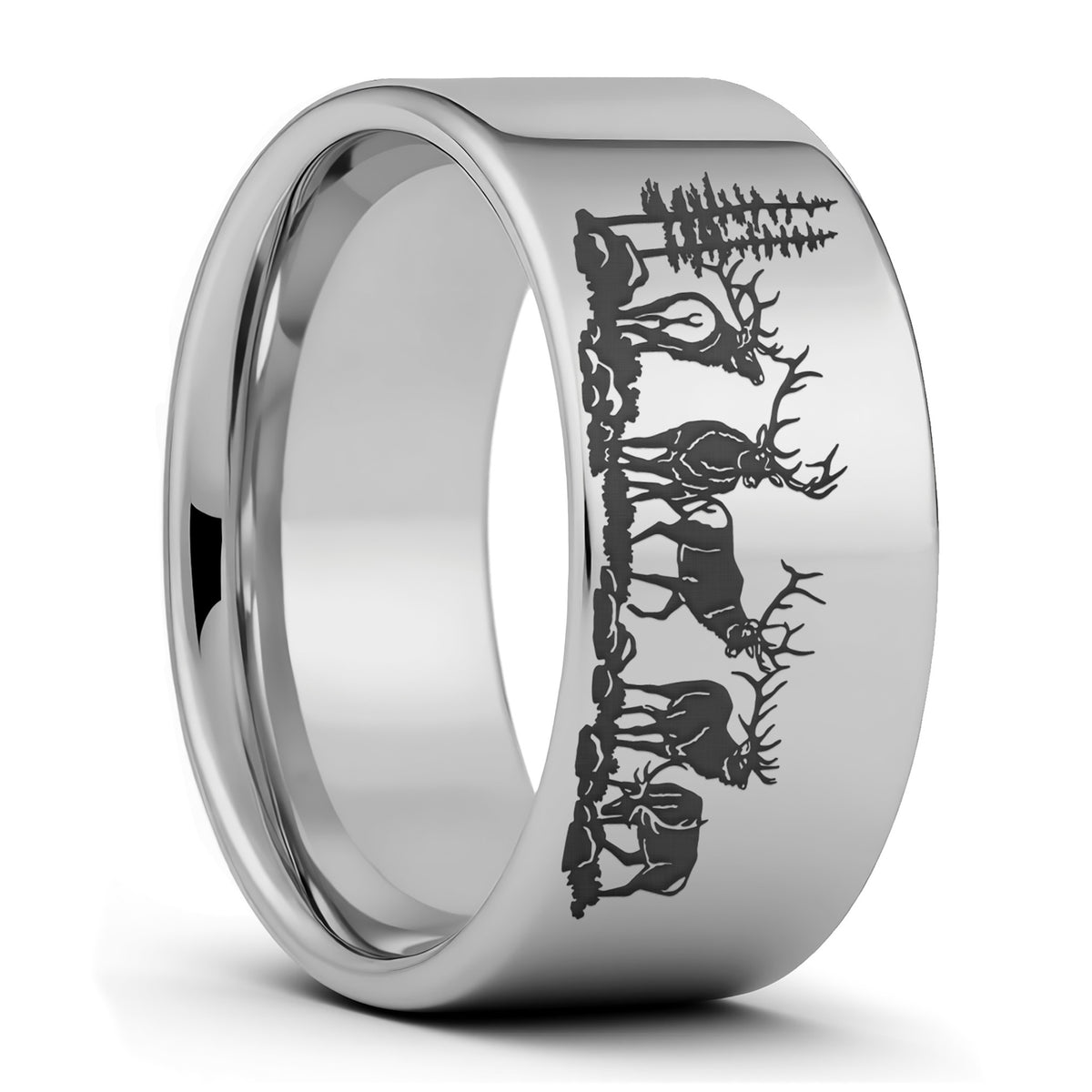 Bull Elk Tungsten Men's Wedding Band