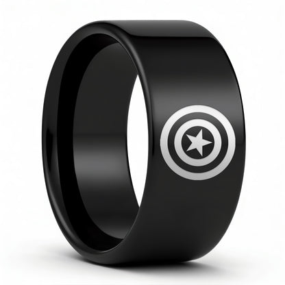 Captain America Shield Tungsten Men's Wedding Band