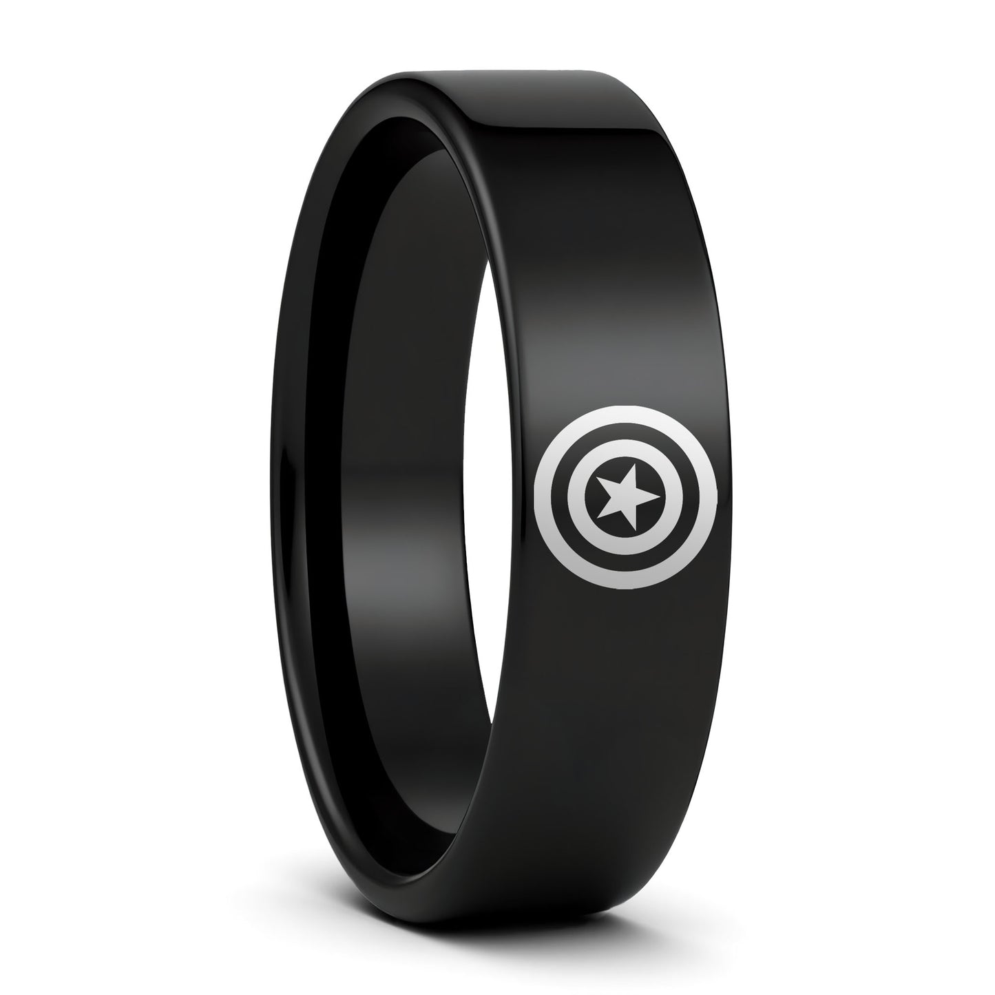 Alliance en tungstène pour hommes Captain America Shield