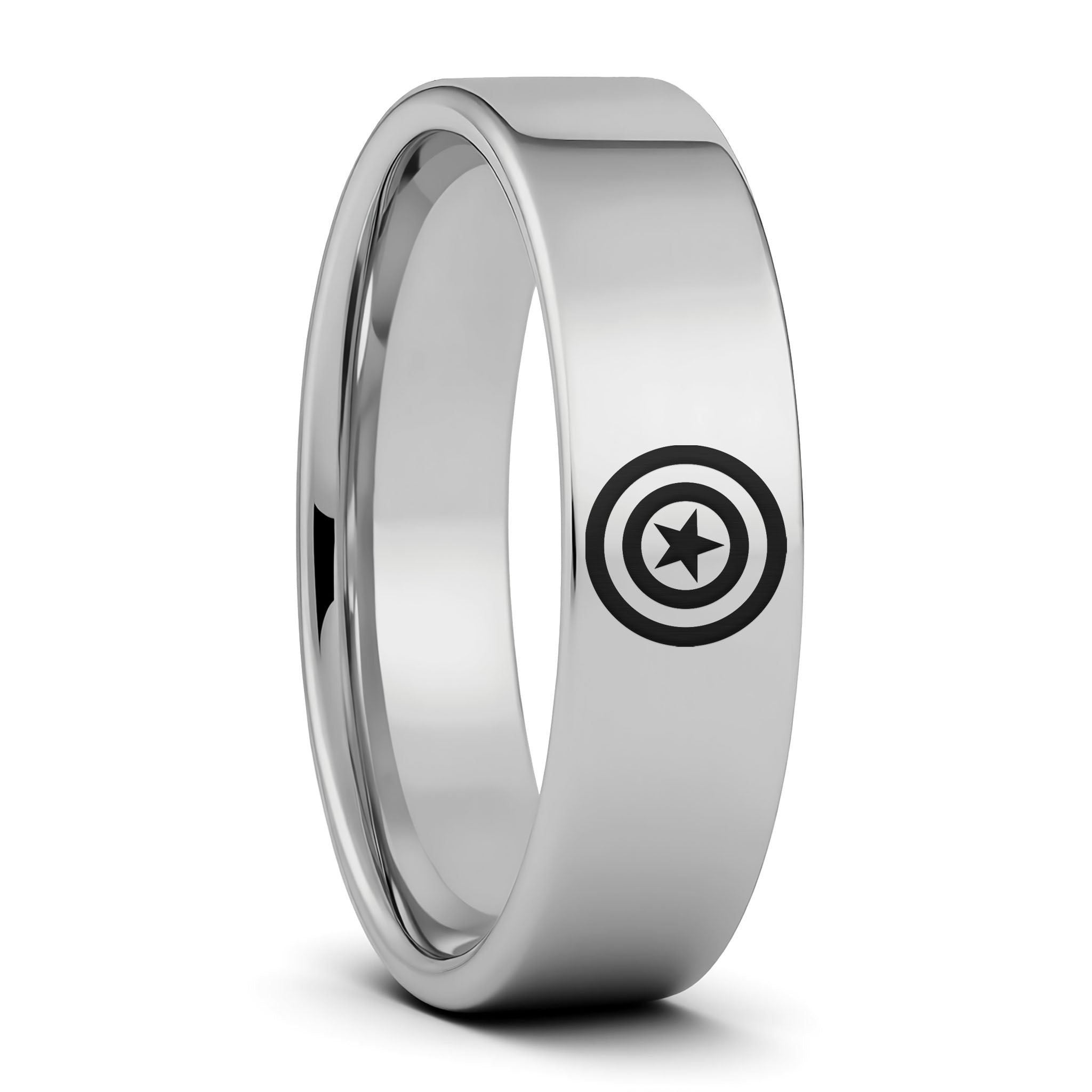 Captain America Shield Tungsten Men's Ring | Vansweden Jewelers