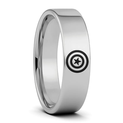 Alliance en tungstène pour hommes Captain America Shield