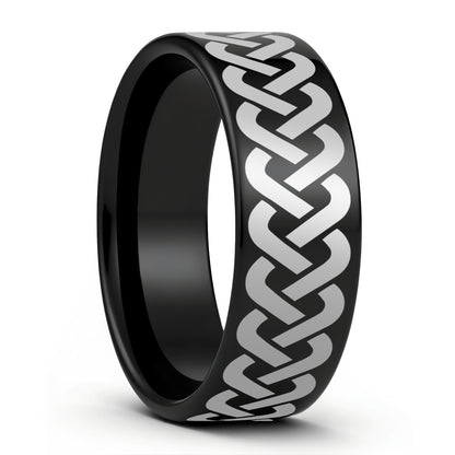 Tungsten Wedding Band with Celtic Design