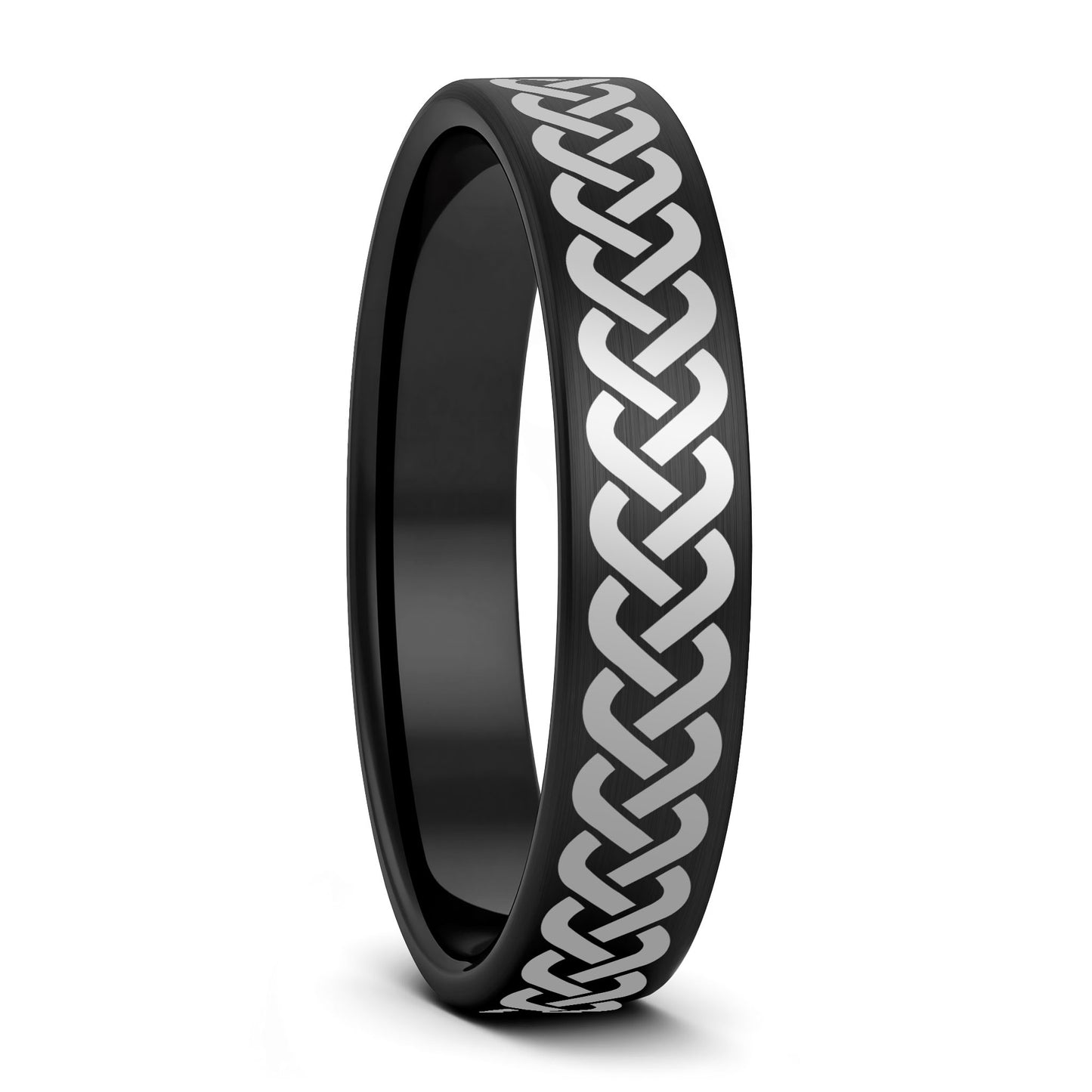 Celtic Braid Brushed Tungsten Wedding Band