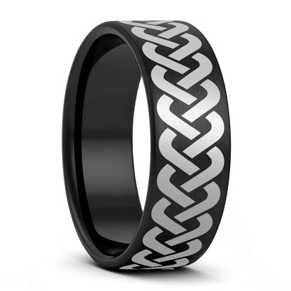 Celtic Braid Brushed Tungsten Wedding Band
