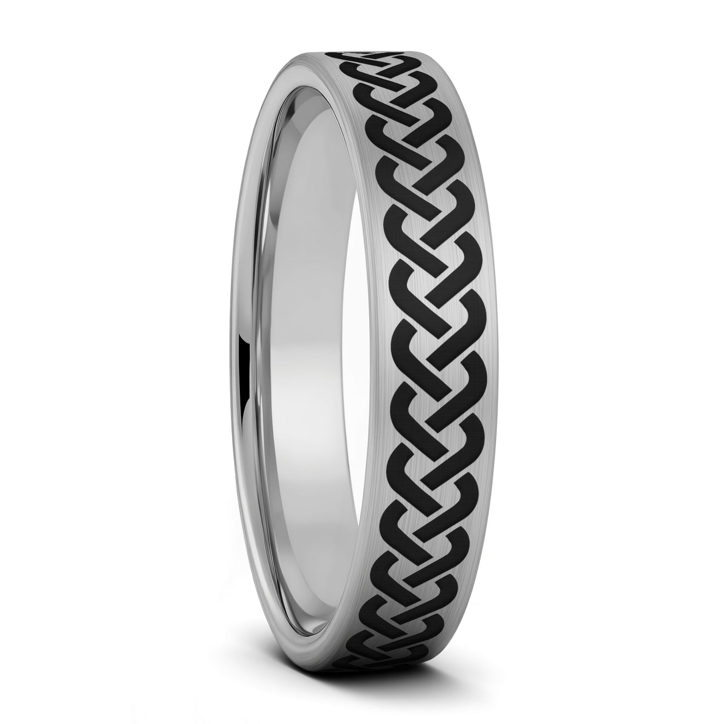 Celtic Braid Brushed Tungsten Wedding Band