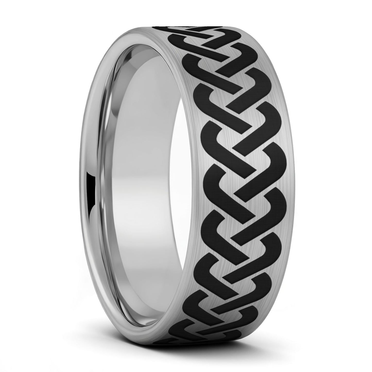 Celtic Braid Brushed Tungsten Wedding Band