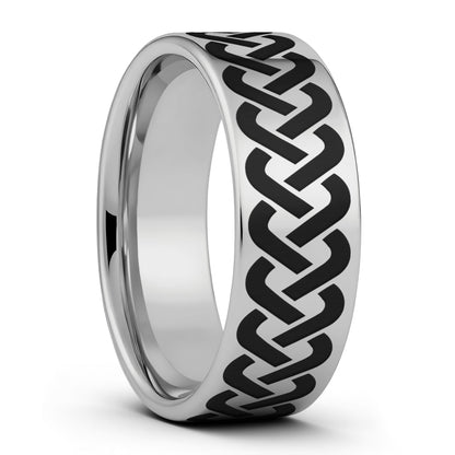 Tungsten Wedding Band with Celtic Design