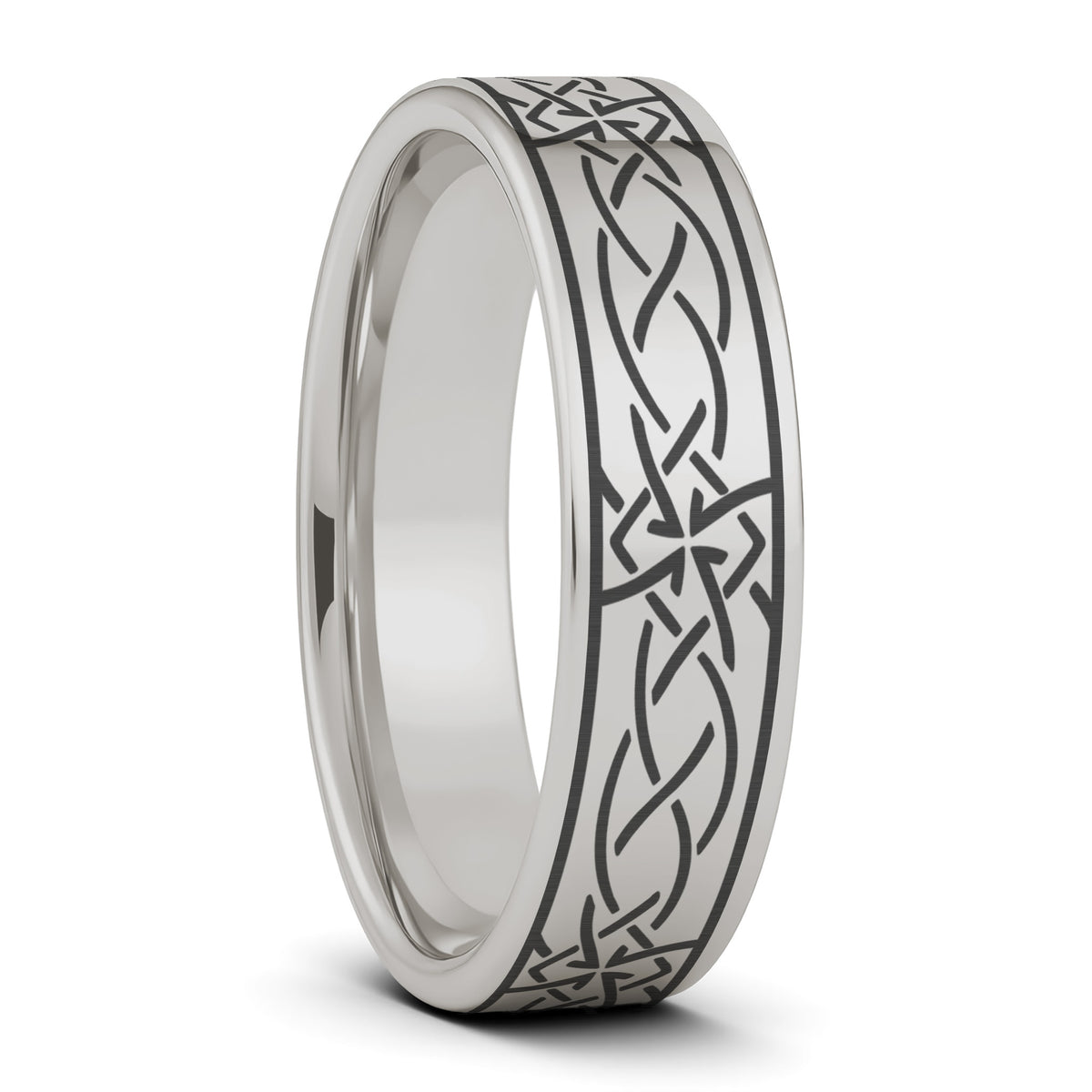 Celtic Cross Knot Titanium Wedding Band