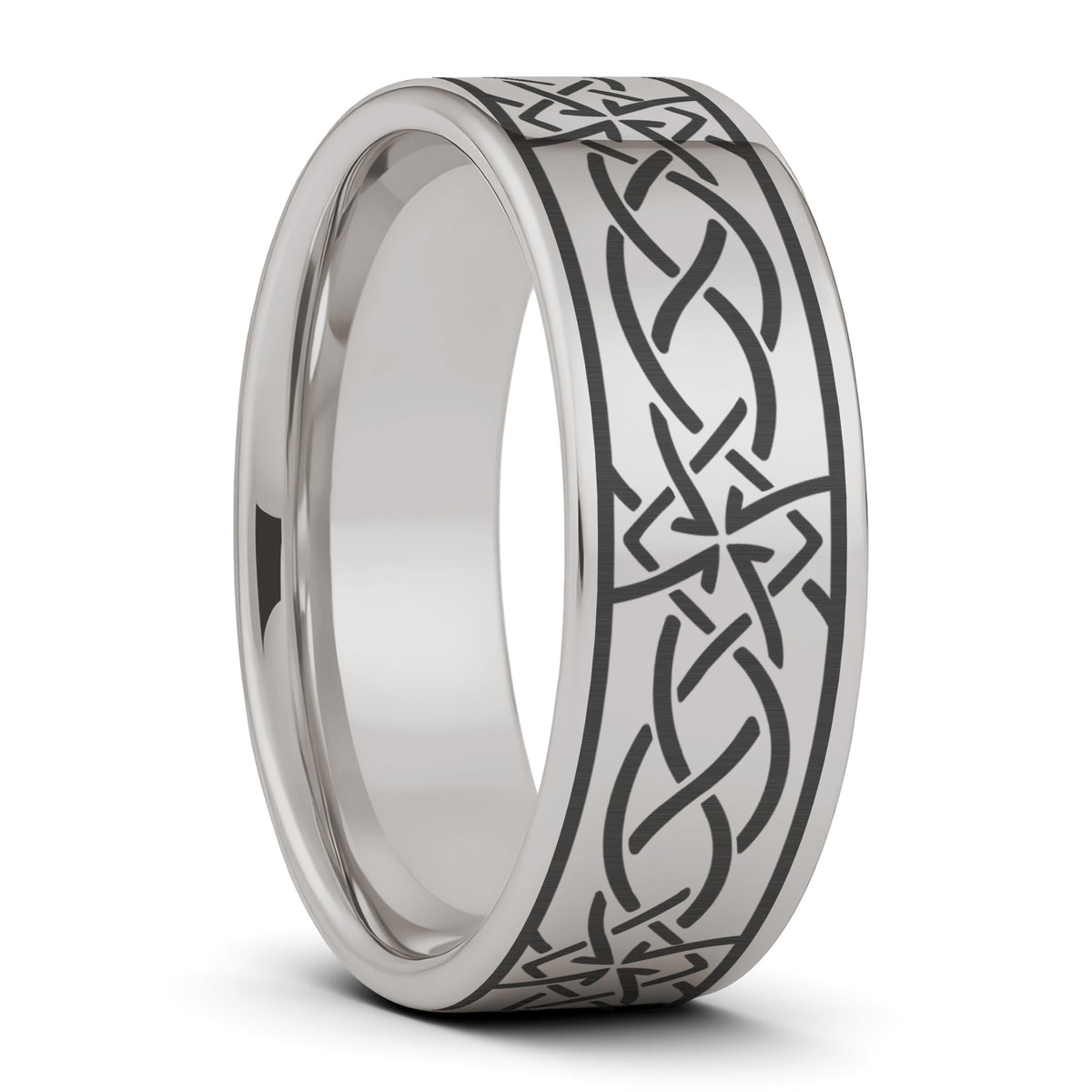 Celtic Cross Knot Titanium Wedding Band