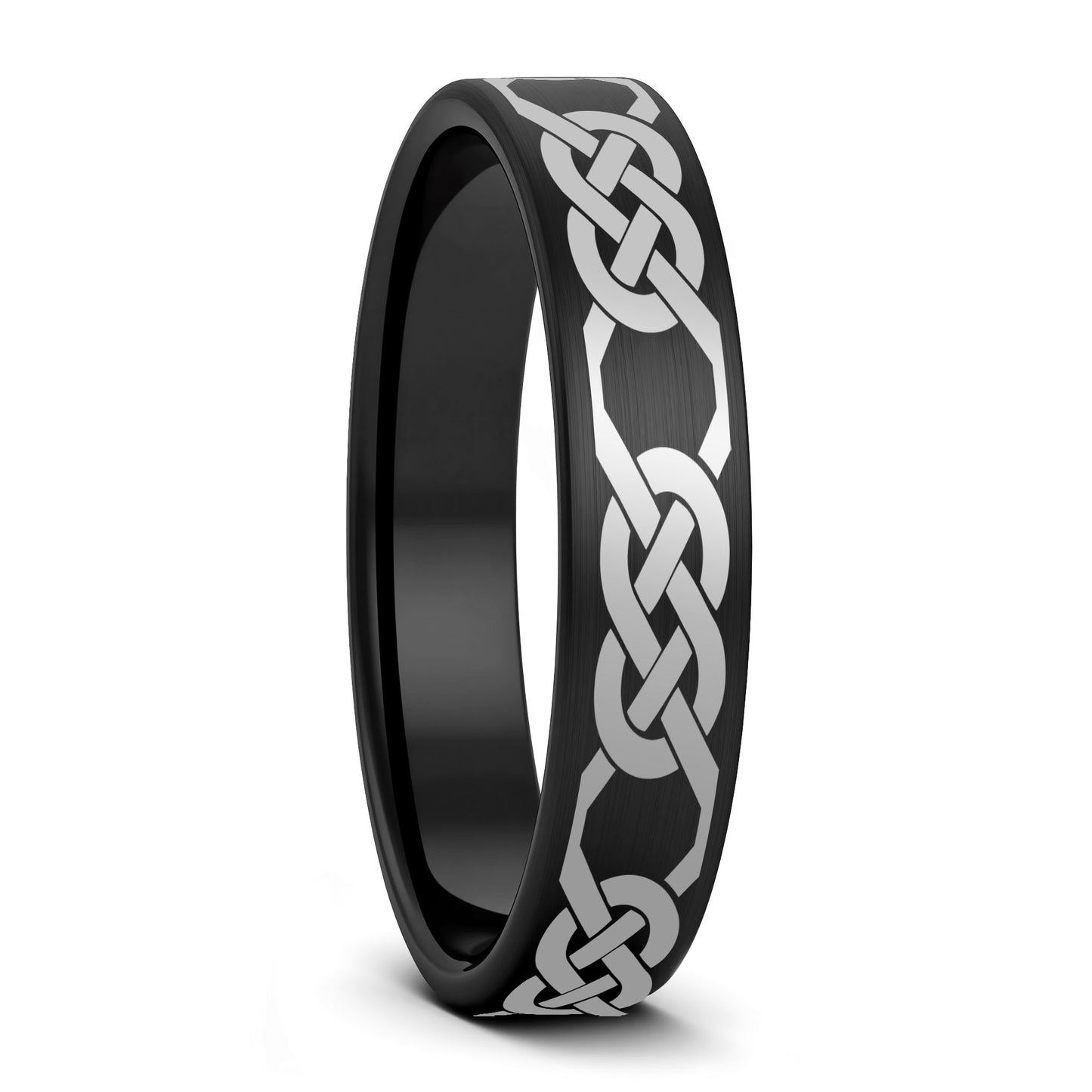 Eternity Celtic Knot Pattern Brushed Tungsten Wedding Band