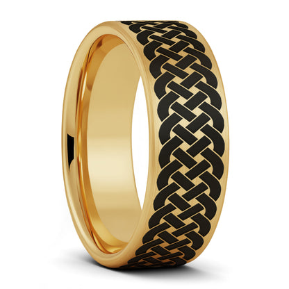 Celtic Sailor's Knot Brushed Tungsten Wedding Band