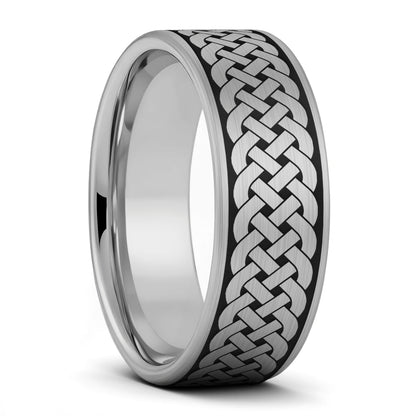 Sailor's Celtic Knot Brushed Tungsten Wedding Band