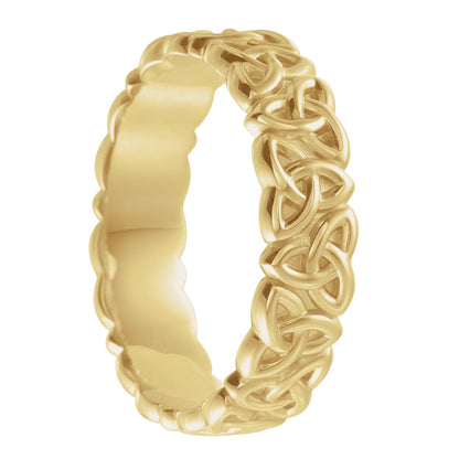 Celtic Trinity 10k Gold Men's Wedding Band