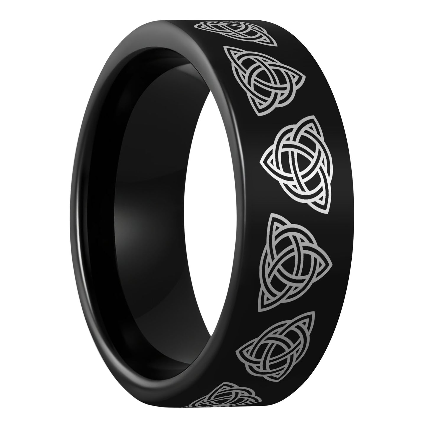 Celtic Trinity Knot Black Tungsten Men's Wedding Band