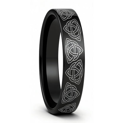 Celtic Trinity Knot Tungsten Women's Wedding Band