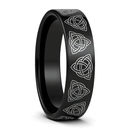 Celtic Trinity Knot Tungsten Women's Wedding Band