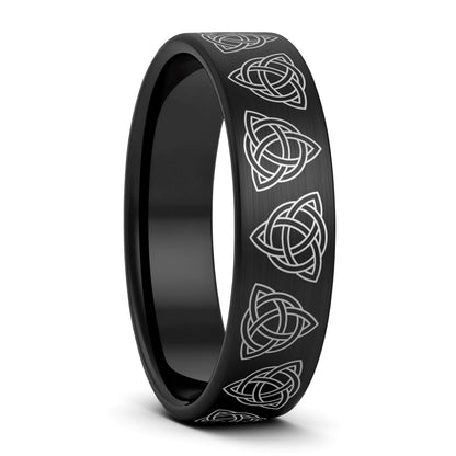 Celtic Trinity Knot Tungsten Women's Wedding Band