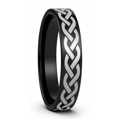 Tungsten Wedding Band with Celtic Design