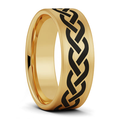 Celtic Woven Rope Brushed Tungsten Wedding Band