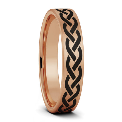Celtic Woven Rope Brushed Tungsten Wedding Band
