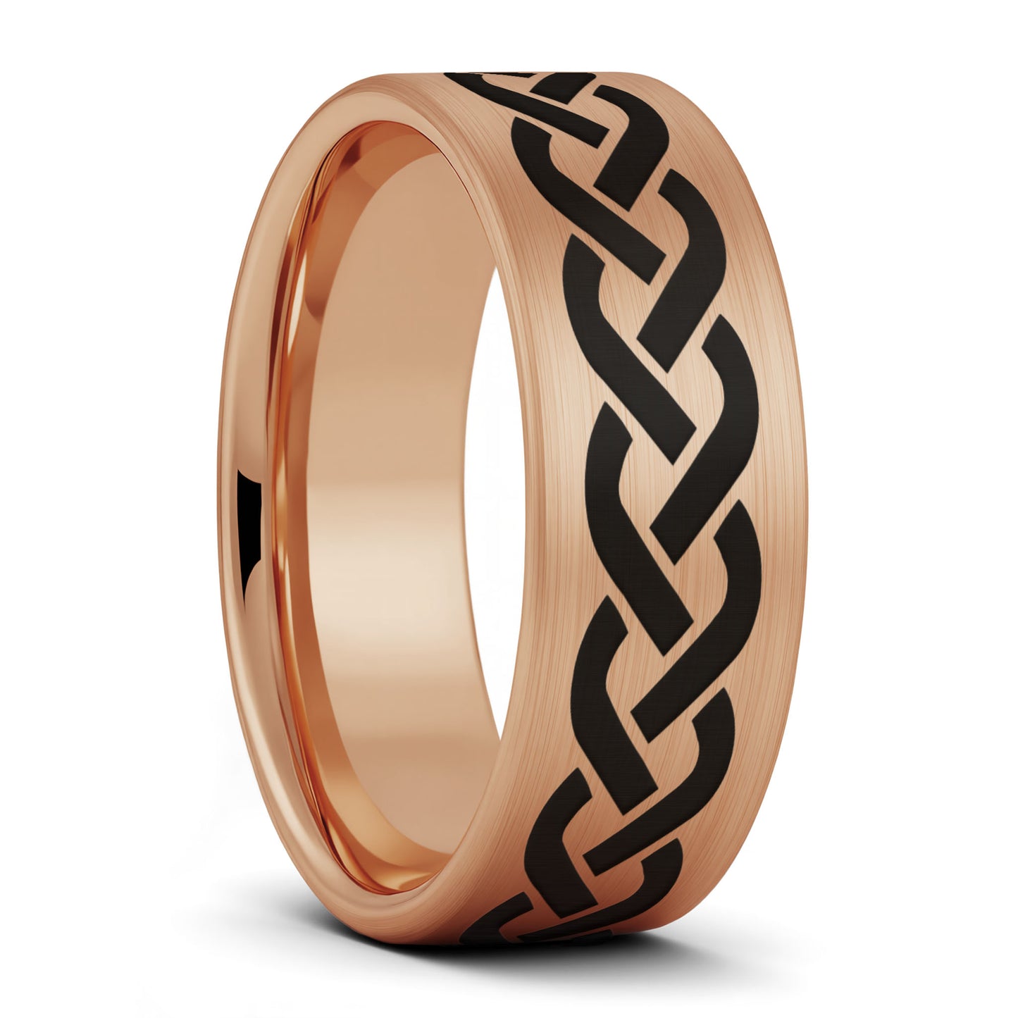 Celtic Woven Rope Brushed Tungsten Wedding Band