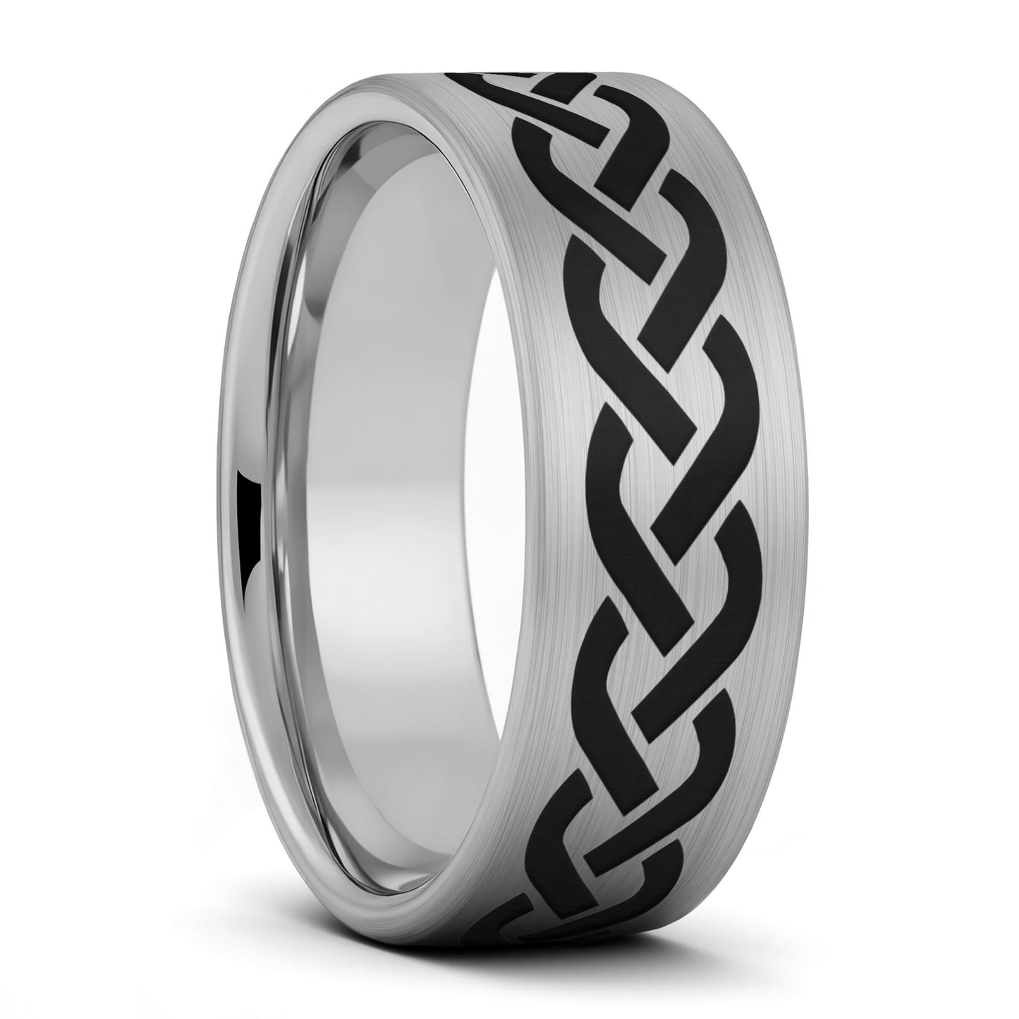 Celtic Woven Rope Brushed Tungsten Wedding Band