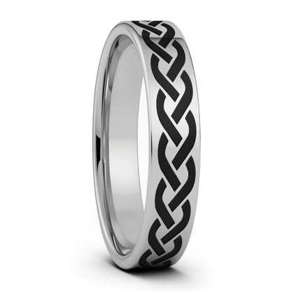 Tungsten Wedding Band with Celtic Design