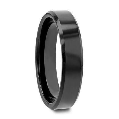 Alianza de boda clásica de tungsteno negro para hombre