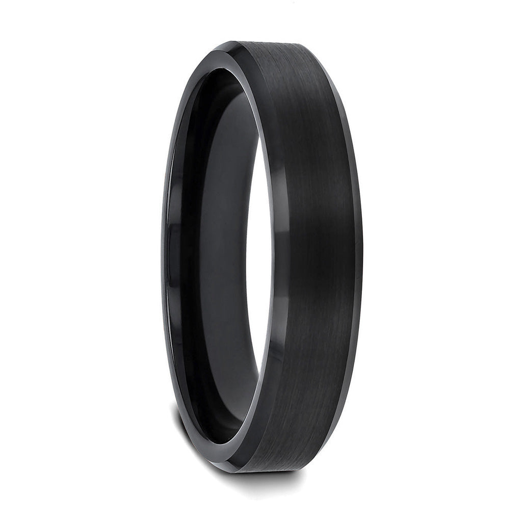 Classic Brushed Black Tungsten Men's Wedding Band