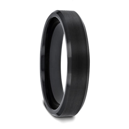 Classic Brushed Black Tungsten Men's Wedding Band