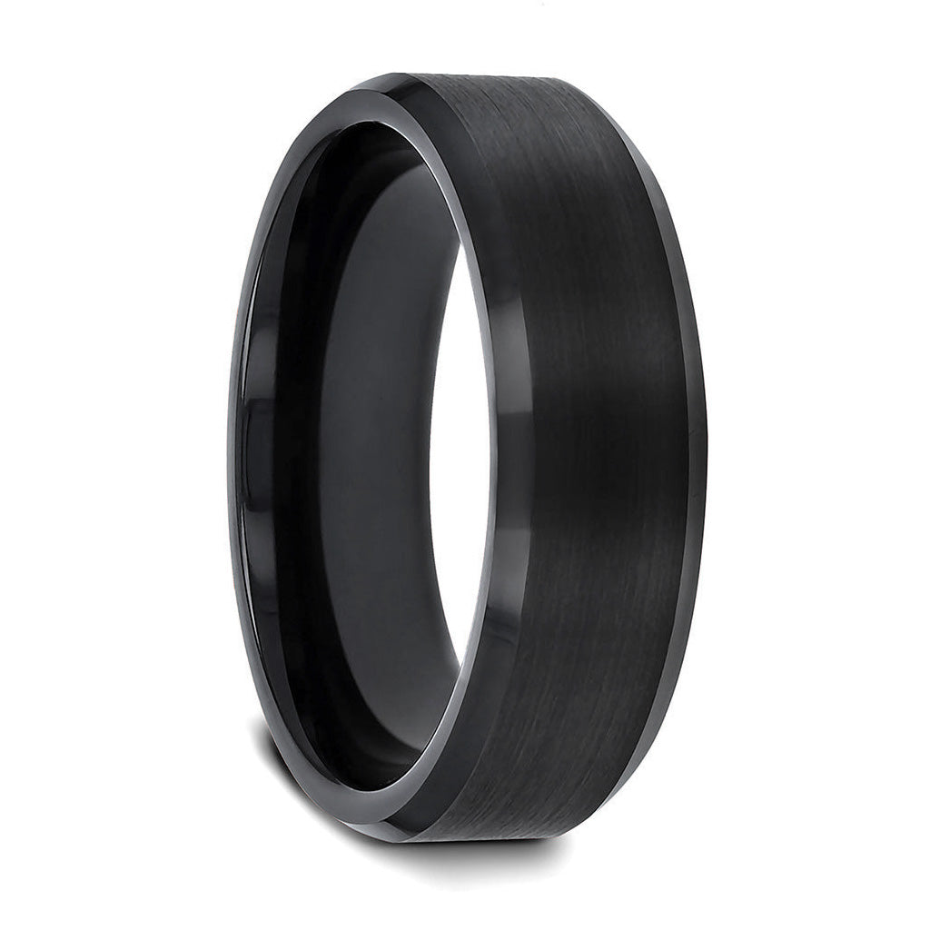 Classic Brushed Black Tungsten Men's Wedding Band