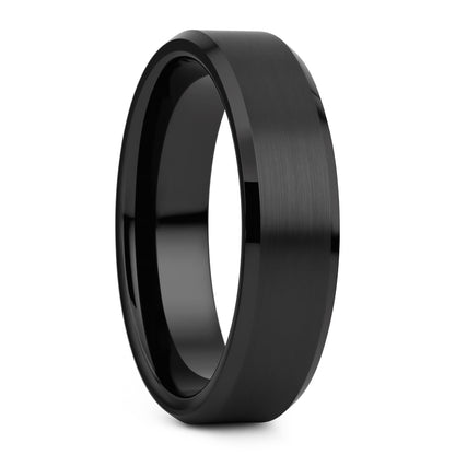 Classic Brushed Black Tungsten Men's Wedding Band