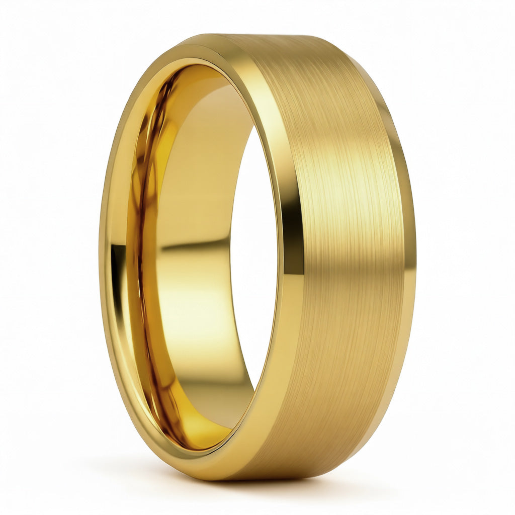Classic Brushed Gold Tungsten Women's Wedding Band