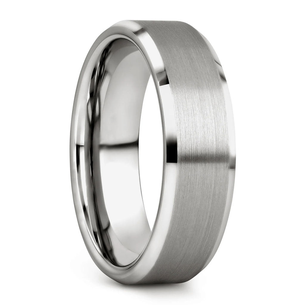 Alianza de boda clásica de tungsteno cepillado para hombre