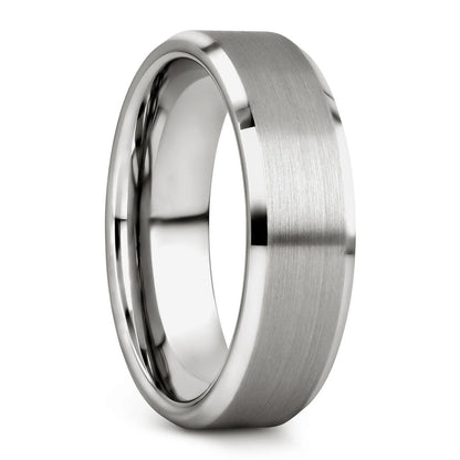 Alianza de boda clásica de tungsteno cepillado para hombre
