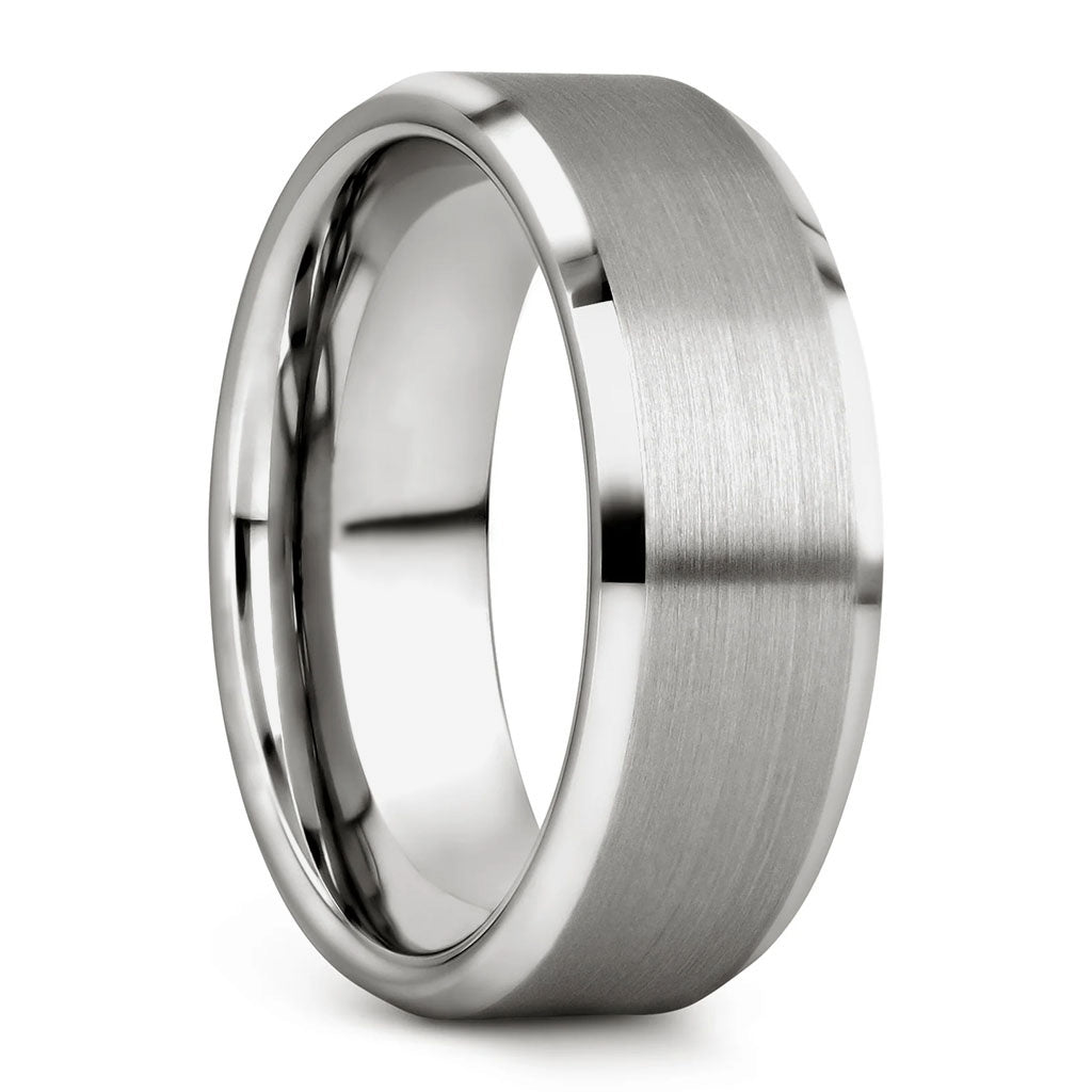 Alianza de boda clásica de tungsteno cepillado para hombre
